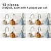 ZCHOMI 12PCS Fall Pumpkin Shower Curtain Hooks, Autumn Harvest Thanksgiving