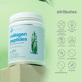 ela nutrition | Collagen peptides | Péptidos bioactivos de colágeno hidrolizado de libre pastoreo + vitamina C + L-optizinc + vitamina D | Grass Fed – Pastured Raised | 505 gramos (33 porciones)