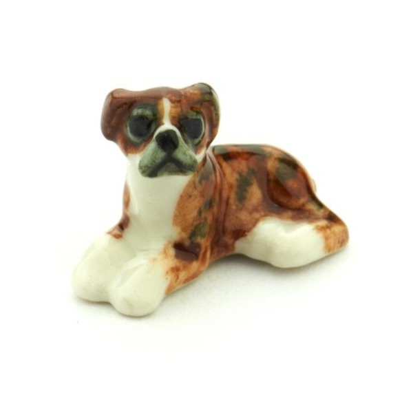 MyTinyWorld Dolls House Miniature Ceramic Brindle Boxer Dog