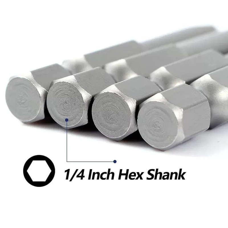 Saipor 10PCS Magnetic Square Head Screwdriver Bits Set 1/4'' Hex