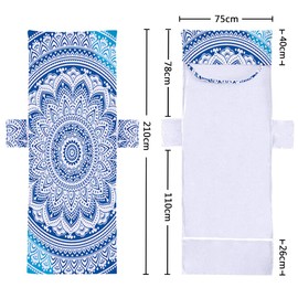 FANSU Schonbezug für Gartenliege Frottee Liegenauflage Garten Sonnenliege Handtuch mit 2 Taschen Stuhl Strandtuch für Schwimmbäder, Strände, Gartenhotels (75x210cm,Böhmen)