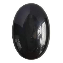 Bacatgem Natural Black Obsidian Oval Palm Pocket Healing Crystal Massage Spa Energy Stone,Healing Crystal for Therapy Geometry Chakra Balancing