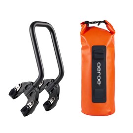 AEROE Spider Front Rack + 8L Heavy Duty Dry Bag Orange | Lightweight, Quick Release Front Fork Rack System | Secure, Stable and Waterproof IP65 Dry Bag for MTB and E-MTB