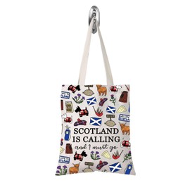 Scotland Makeup Bag Gift Edinburgh Gift Scotland is Calling and I Must Go Zipper Bag Gift for Scottish (Scotland Tote CA)