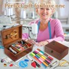 Sewing Kit Wooden Sewing Box with Accessories Retro Wooden Sewing