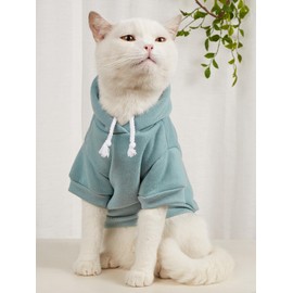 QWINEE Conjunto de 2 Sudaderas básicas para Perros y Gatos, Chaqueta Abrigada, Camisa y Ropa para Cachorros y Gatitos (tamaño pequeño, Mediano y Extra Grande), Rosa y Verde.