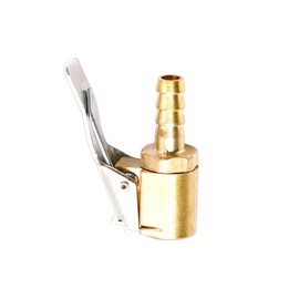 1/4"(6mm) Brass tire inflator Lock on air Chuck,Mini air Compressor Portable tire inflator tire Chuck Hose end with Barb Connector for Hose repair（Barb Type）