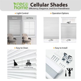 DEZ FURNISHINGS QCCR310480 Cordless Light Filtering Cellular Shade, 31W x 48H Inches, Cream