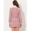 Allegra K Suit Set for Women's 2 Piece Outfits Plaid
