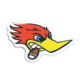 Woody Woodpecker, Road Runner, Racing Auto Car Sticker 4" X 2.8" Heavy Duty Cool