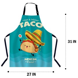 BGBDEIA Vintage Mexican food poster Apron for Women Men, Adjustable Apron Cooking Kitchen Chef Apron for Home Kitchen, Baking Gardening BBQ, Coffee House, Restaurant