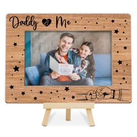 DETIHO Dad Picture Frame, Daddy and Me Picture Frames, Dad Gift from Kids, Birthday Gifts, Father's Day Picture Frames, Fit 4x6 Photo Wooden Tabletop Frame-I01