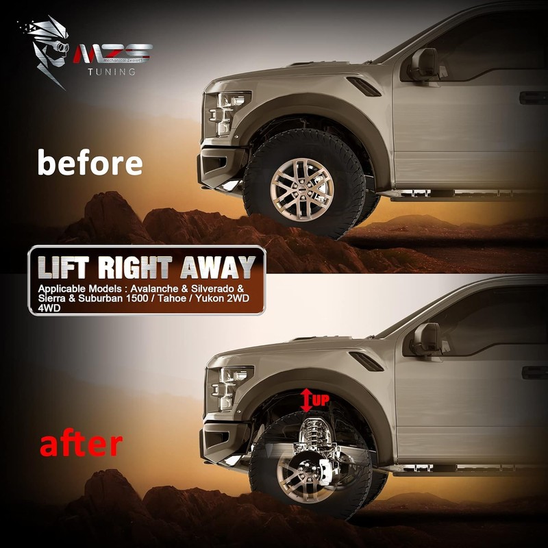 MZS 2.5" Front Leveling Kit Compatible with 2007-2026 Silverado Sierra/Tahoe/Avalanche/Suburban