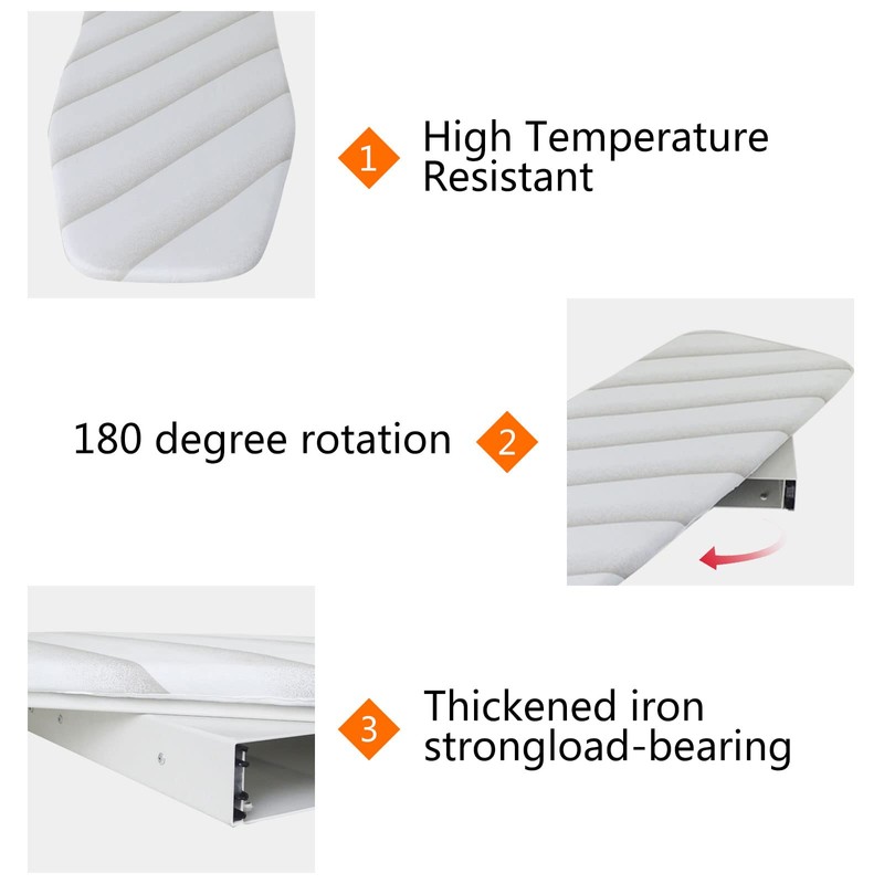 Wall Mounted Ironing Board,Foldable Ironing Board,180° Swivel Iron Board with