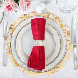 SEQUINNOW 100 PCS Gold Round Placemats 13 Inch Metallic Gold Foil Mesh Charger Place Mats Disposable Doilies for Dining Table Birthday Wedding Christmas Party Holiday Decoration