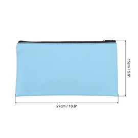 PATIKIL Waterproof Zipper Bag, Leatherette Small Compact Bills Bank Deposit Cash Storage Pouch for Office, Sky Blue