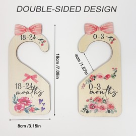 LLUFO Baby Closet Dividers 8pcs Double-Sided Baby Clothes Dividers for Closet Wooden Nursery Decor for Gilrs Wardrobe-Ideal Baby Size Closet Organizer