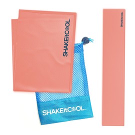 SHAKEitCOOL Original Cooling Towel – Be Cool in Style - Heat Relief, Soft, Lightweight, Sun Protection, Easy Clean - Perfect for Biking, Running, Yoga, Gym, Gardening - Orange