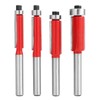 4Pcs 1/4 Inch Shank Router Bits Top Bearing Flush Trim