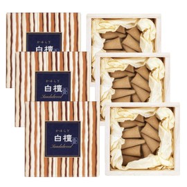 Nihon Kodo Kayuragi Sandalwood, 12 Cone Shapes, Set of 3 Boxes