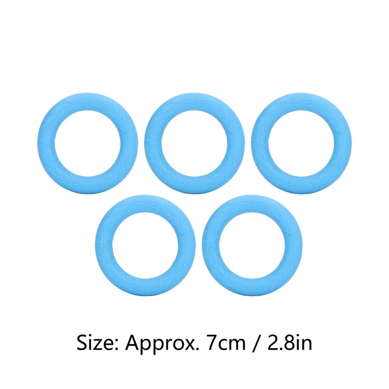 5pcs Baby Soft Silicone Teething Ring Toy Infant Safe Elastic