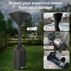 QH.HOME [2025 Upgraded Tear-Resistant Fabric] 2 Pack Patio Heater Covers, with Exclusive Windproof Design and Robust YKK Zippers, Resistant to all Types of Weather, 89"H x 33"D x 19"W, Black