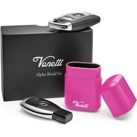 VONETTI Bello - Premium Key Fob Signal Blocker, Faraday Key Fob Protector, RFID Key Fob Protector, Faraday Box for Car Keys, Faraday Bag for Key Fob - Pink