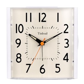 4.7" Vintage Retro Analog Alarm Clock, Super Silent Non Ticking Clock with Night Light, Snooze, Battery Operated, Simply Design, for Living Room, Bedroom, Bedside, Desk, Gift Clock