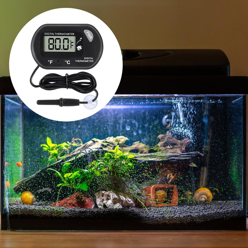 ALAMSCN 1PCS Aquarium Thermometer LCD Display Fish Tank Thermometer with