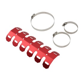 ABCERRSI Motorcycle Metal Heat Shield Cover,Universal 9.8in Exhaust Pipe Anti Hot Ironing Tail Heat Shield Cover for All Off Road ATV Dirt Bike Racing(Red)