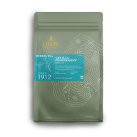 Luxmi Estates - Vanilla Peppermint - Organic Peppermint Tea with Natural Vanilla Extract - 50 Tea Bags | With the Natural Sweetness of Vanilla | Perppermint Aids Digestion, Ideal After a Meal