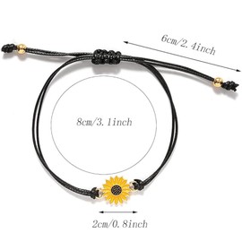 MoK Pack of 6 Promise Bracelets, Sunflower Bracelet, Pinky Promise Bracelets for Good Friends, Family, Women, Girls, Men, Boys, Gift, Metal