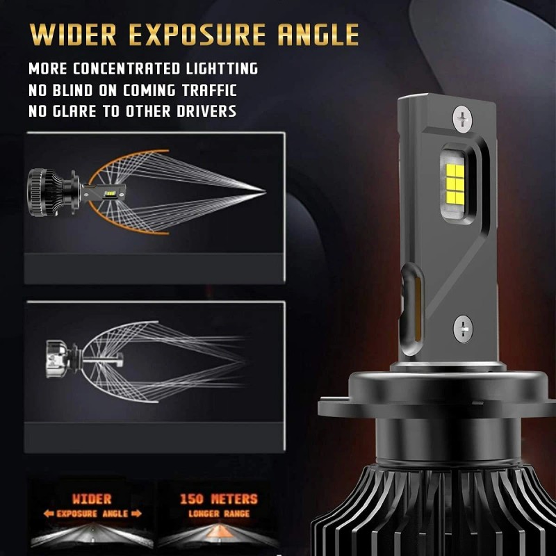 VLAND Pair D2H LED Headlight Bulbs 50W 6000K 4500LM Fit