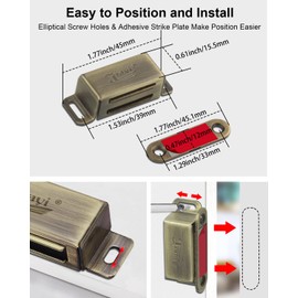 Cabinet Magnetic Catch Jiayi 12 Pack Magnetic Closures for Cabinet Door Magnetic Cabinet Catch RV Drawer Latches and Catches Bronze Magnetic Latch for Kitchen Closet Cupboard Closer