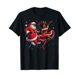 African Santa MrsClaus Dancing African American Christmas T-Shirt