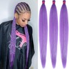 Upgraded Purple Braiding Hair Extension Mix Tinsel, Pre Stretched Braiding