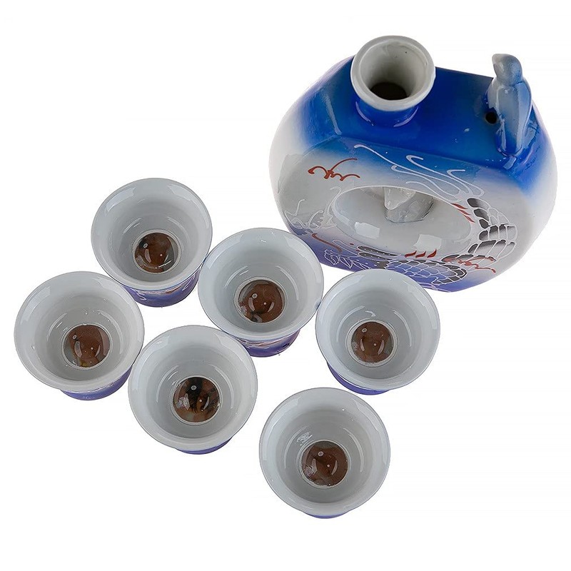 Service a Sake Asiatique traditionnel – Teinte Rose – Modèle