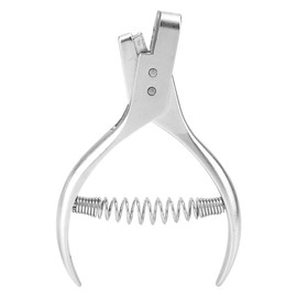 Kodrily Pattern Notcher, Stainless Steel Single Hole Punch, Ergonomic Slot Hole Punch with Spring, Metal Tailor Sewing Pliers for Paper Cloth Leather Craft Punching, 4.3x2.8x0.4in