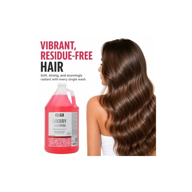 MODA - Champú hidratante para todo tipo de cabello, cereza,
