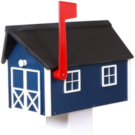 Peaceful Classics Poly Mailbox- Durable, Weather-Resistant Amish Craftsman Mailboxes for Outside Uses Like Front Yard and Road Side- Long-Lasting, Decorative, Modern Mailbox (Blue).