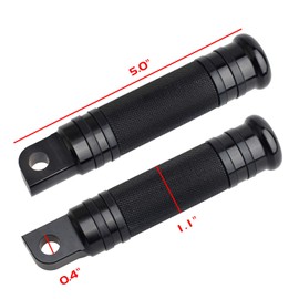 NTHREEAUTO Male Footpegs, Black CNC Billet Passenger Foot Pegs, Motorcycle Footrests Pedals Compatible with Harley Dyna, Sportster, Forty Eight