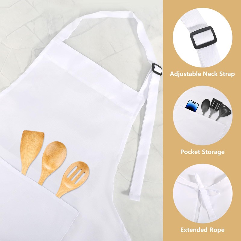 AOROPS Chef's Hat Apron Set, Adjustable Bib Apron, Cooking Apron,