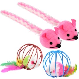 XWCHASA 4-Piece Cat Toy, Cat Toy Set, Self-Enjoying, Interactive Cat Toy, Self-Employment, Cat Toys Variety Pack, Interactive Toy for Cats Kitty