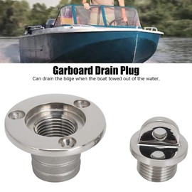 Fyearfly Garboard Drain 25mm Round Drainer Stainless Steel Draining Port for Boat Ship, Boat Fuel Deck Fill/Filler, Polished 316 Stainless Steel Hardware