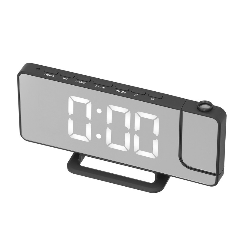 Projection Alarm Clock LED Digital Mirror Alarm Clock Rechargeable 6