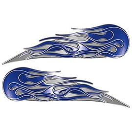 Weston Ink Twin Flame Motorcycle Tank Decal in Blue