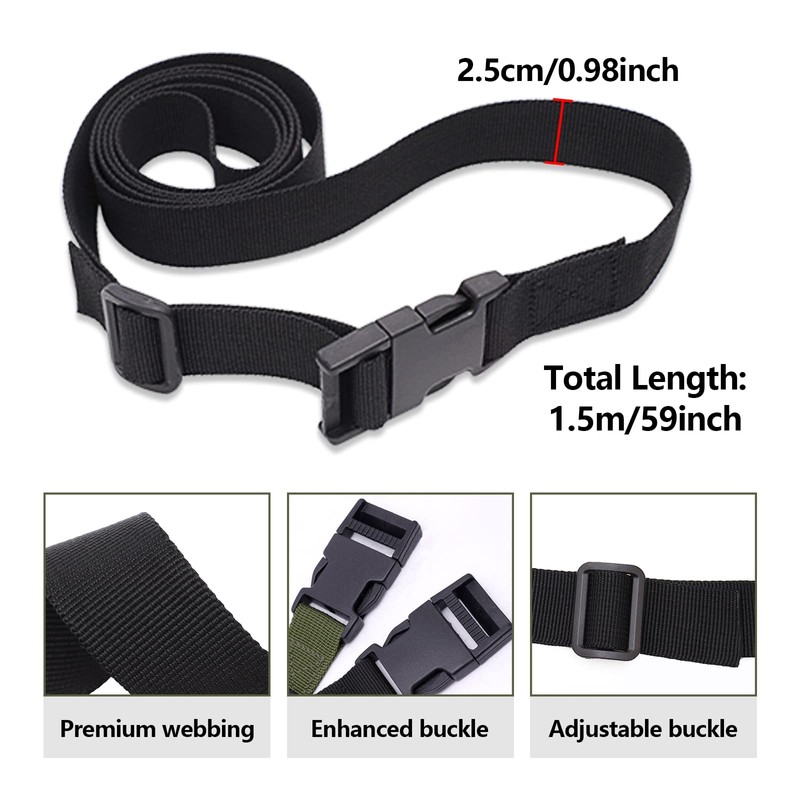 Modixun 8Pack Utility Straps with Quick-Release Buckle, 1.5m Adjustable Nylon