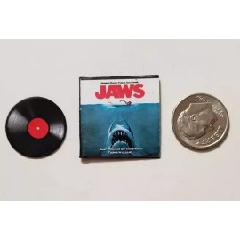 Dollhouse Miniature Record Album 1" 1/12 scale 80's Movie Jaws Shark
