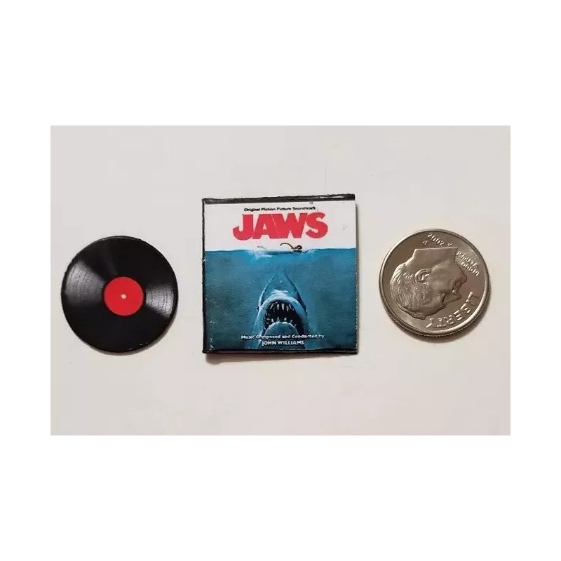 Dollhouse Miniature Record Album 1" 1/12 scale 80's Movie Jaws