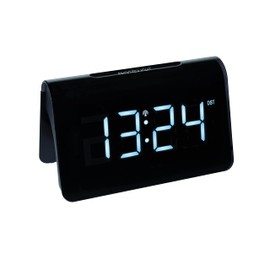 TFA Dostmann ICON 60.2543 Digital Radio-Controlled Alarm Clock, Plastic, Black, (L x W x H) 132 x 64 x 80 mm